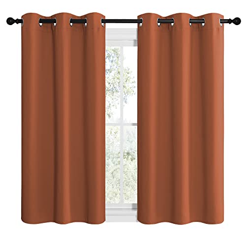 NICETOWN Burnt Orange Blackout Curtains - 42"W x 48"L Thermal Drapes