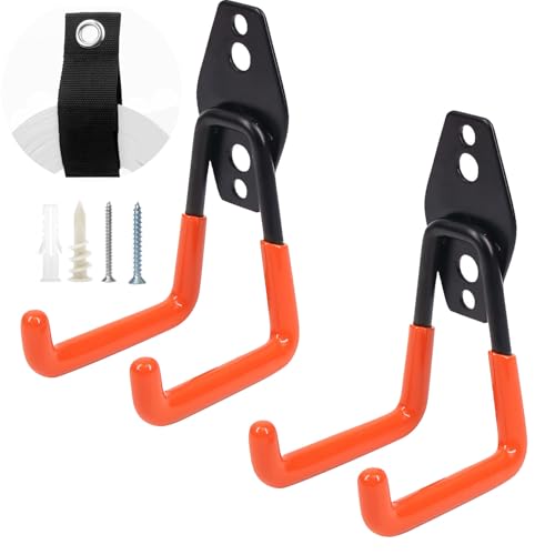 Heavy Duty Garage Storage Hooks - 2 Pack Wall Mount for Tools