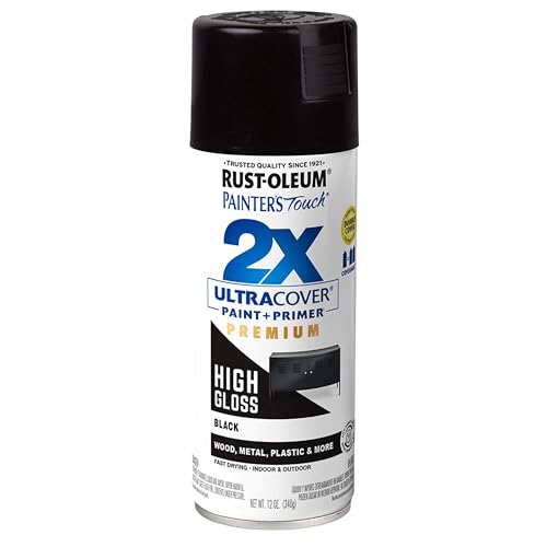 Rust-Oleum Painter's Touch 2X Spray Paint, High Gloss Black, 12 oz
