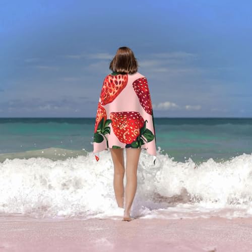 VANZEV Strawberry Beach Towel 31x51in Microfiber Quick Dry Pool Towel