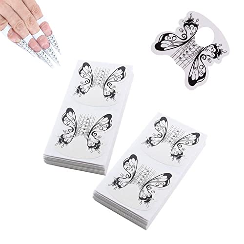 VNC 200 Pcs Nail Form Guide Stickers for Acrylic and UV Gel Extensions