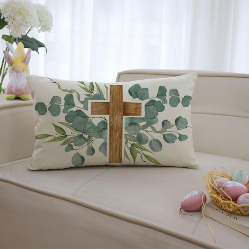 Eucalyptus Leaves Throw Pillow Cover 12x20 Inch Decorative Cushion Case for Sofa & Bed