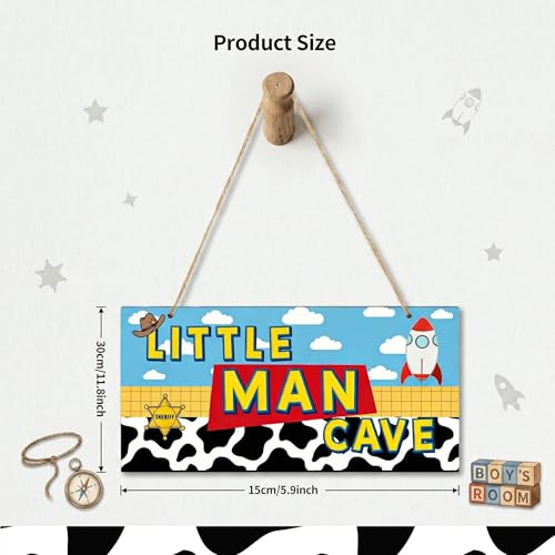 Cartoon Story Wall Decor - Blue Sky & White Cloud Sign for Boys
