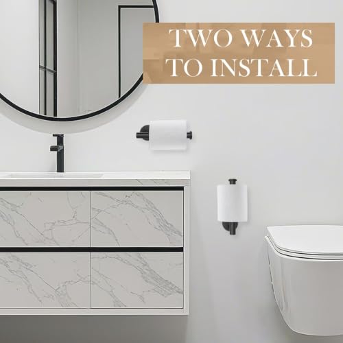 Matte Black Toilet Paper Holder Wall Mount - 1 PCS Stainless Steel