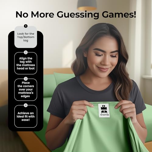 Queen Fitted Sheet - Ultra Soft Microfiber, Fits 14 Inch Deep Pocket, Sage