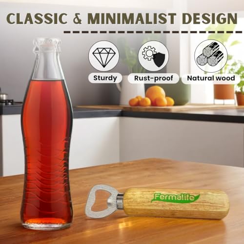 FERMALIFE Wooden Bottle Opener - Portable & Engraveable, Magnetic Back