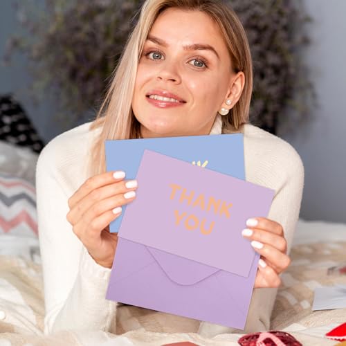 32 Pcs Colorful Thank You Cards Set with Envelopes and Stickers, 5.9x7.9"