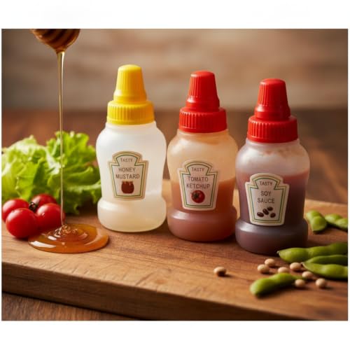 Enyolidimk Mini Ketchup Squeeze Bottles 4-Pack 25ml Refillable