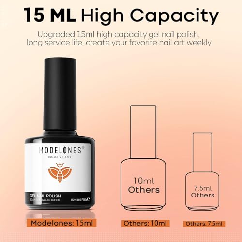 Modelones Fall Orange Gel Nail Polish UV LED Soak Off 15ml