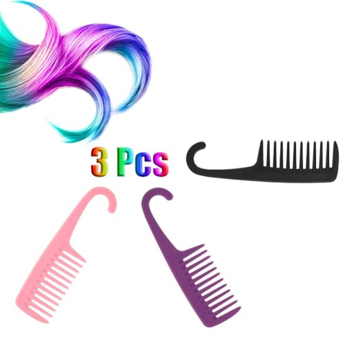 3 Pack Wide Tooth Hair Comb Set for Curly and Wet Hair Detangling