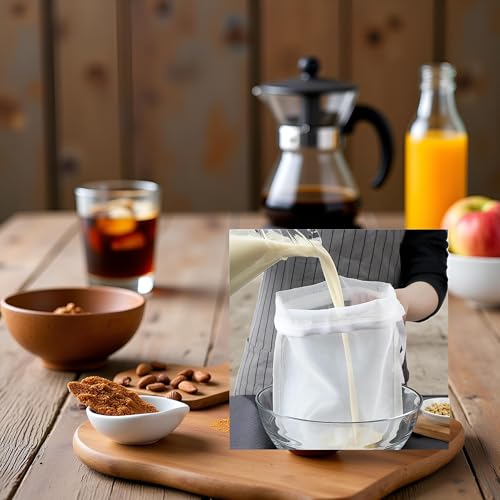 JJLFresheners Reusable Nut Milk Bag - Fine Nylon Mesh Strainer for Almond Milk and Cold Brew