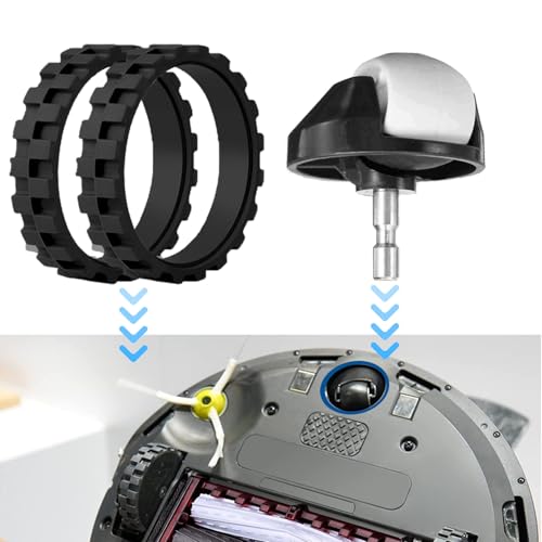 Replacement Tires and Front Caster Wheel for iRobot Roomba - 2 Pack