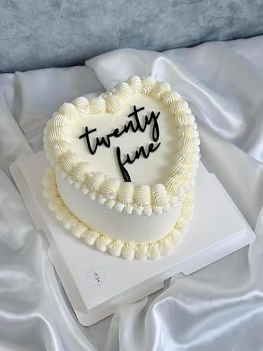 Elegant Black Acrylic Cake Topper for 20th Birthday & Anniversary