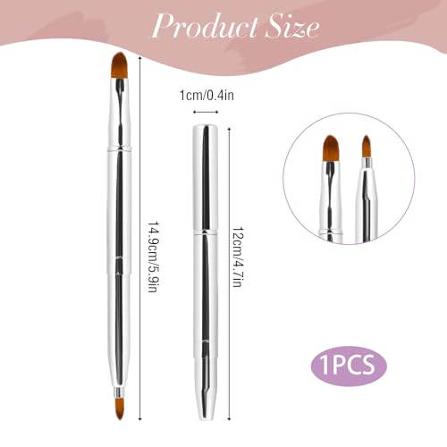 Sliverdew Double-Ended Retractable Lip Brush with Cap for Travel