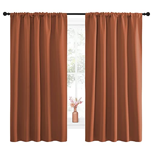 NICETOWN Burnt Orange Blackout Curtains - 52" x 63" (2 Panels)