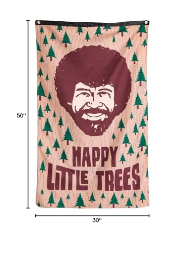 Bob Ross Happy Little Trees Tapestry Wall Banner - 30" x 50"