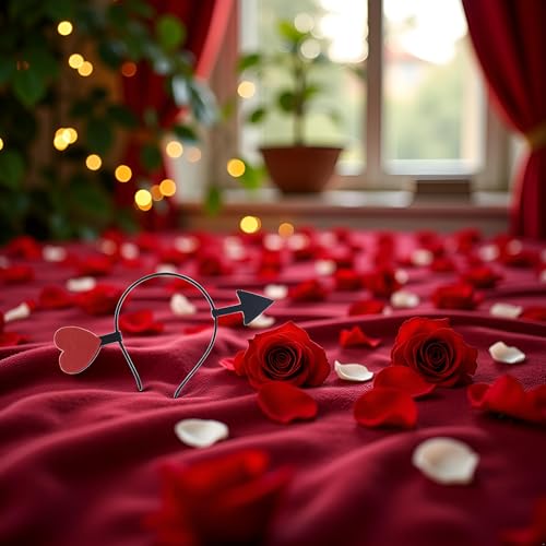 Valentine's Day Red Heart Arrow Bopper Headband Elastic Hair Hoop Costume