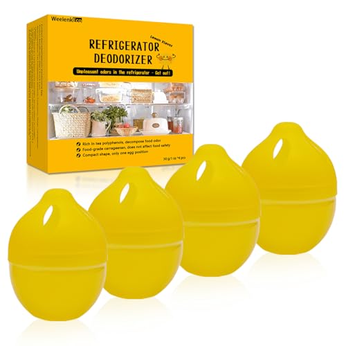 WeelenkEco Refrigerator Deodorizer - 4 Pack Lemon Scent Odor Absorber