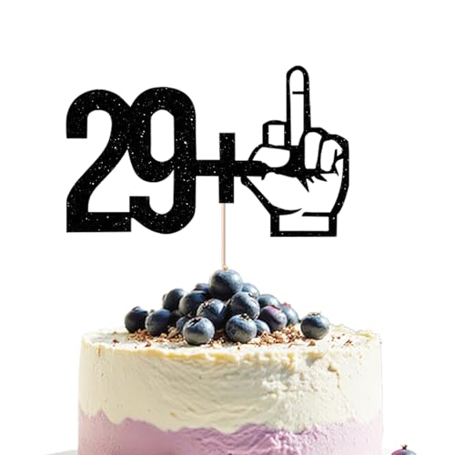 29 + 1 Glitter Black Cake Topper for 30th Birthday & Anniversary