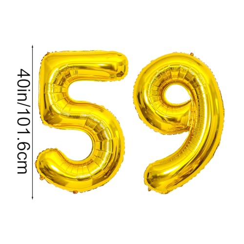 40 Inch Gold Number 59 Balloon for Birthday and Anniversary Celebrations