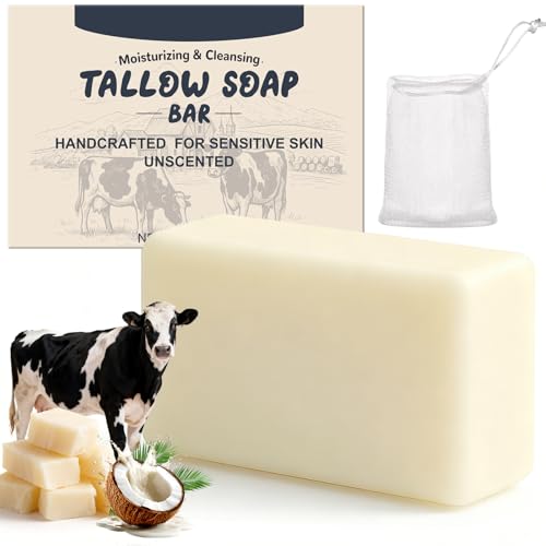 Grass-Fed Beef Tallow Soap Bar - Organic Moisturizing Face & Body Wash