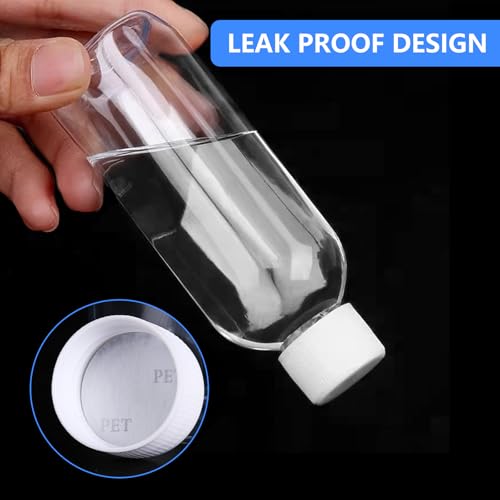 Clear Plastic Shot Bottles 3.4 Oz 100ml with Caps 4 Pack