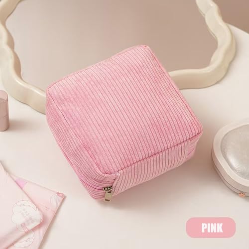 VCISPOK Corduroy Period Bag and Mini Makeup Pouch in Pink