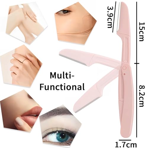 Dermaplaning Razors and Eyebrow Shaper Tool, 3-Pack Facial Hair Remover