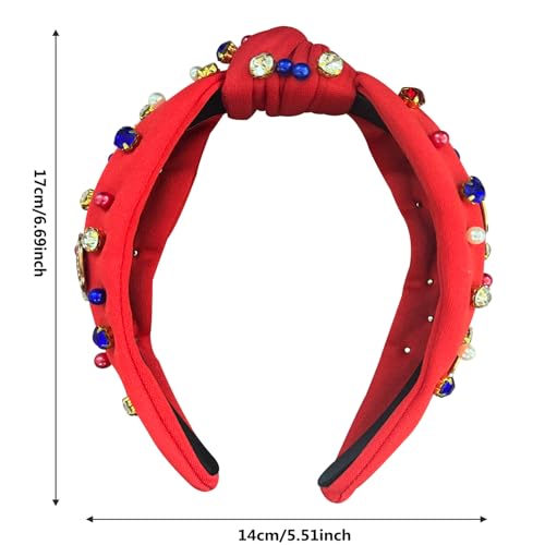 Football Headband for Women Velvet Crystal Game Day Hair Accessory