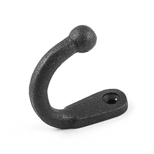 Renovators Supply Wrought Iron Single Wall Hook - Black Powder Coat (1 Pack)