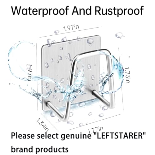LEFTSTARER 4-Pack Stainless Steel Sink Sponge Holder - Rustproof, Quick Drying