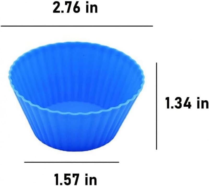 Skiennix Silicone Baking Cups - Reusable Non-Stick Cupcake Liners | 12 Pieces in Vibrant Colors