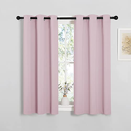 NICETOWN Baby Pink Room Darkening Curtains 34x45 Inches Pack of 2 for Girls Room