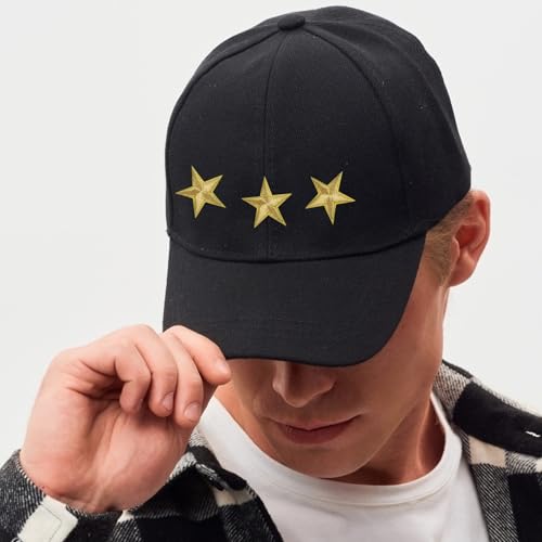Winsyison 30pcs Gold Iron-On Star Patches 1.15in Embroidered Appliques