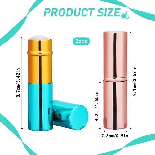 Mozeat Lens Retractable Travel Kabuki Brush 2 Pack Portable Blush and Foundation Brushes with Cover