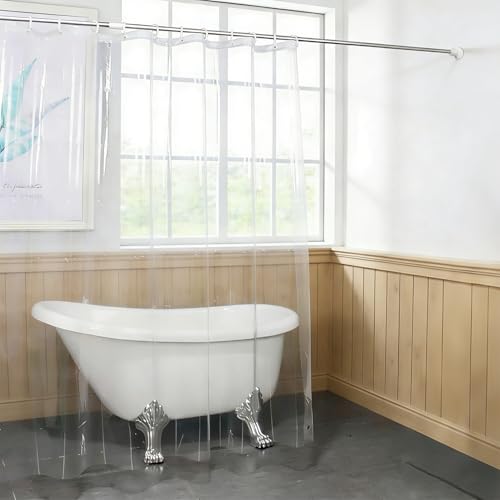 Clear Shower Curtain - 180x180cm Heavy Duty PEVA with Grommets