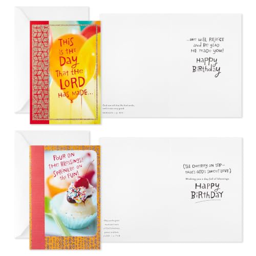 Hallmark Christian Birthday Cards Set - 12 Pack with Blessings