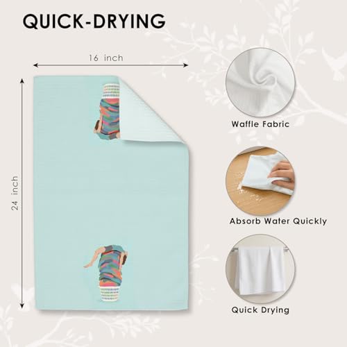 Blue Laundry Room Hand Towel - 16x24 Inch Decorative Bathroom Towel