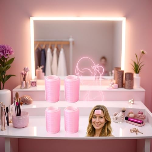 Self-Adhesive Hair Rollers for Bangs & Volume - 4 Pcs 3 Inch