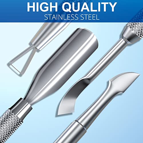 GA&EN Stainless Steel Cuticle Pusher and Gel Nail Scraper Tool 2-Piece Set