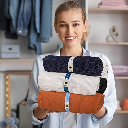 20Pcs Elastic Storage Bands with Buttonholes for Clothes Organization