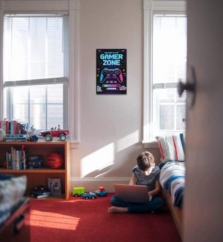 Gaming Wall Art Sign for Boys | Cool Gamer Room Decor