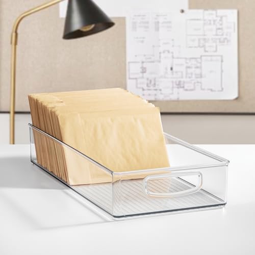 Extra Long Clear Plastic Pantry Organizers - 4-Pack Storage Bins