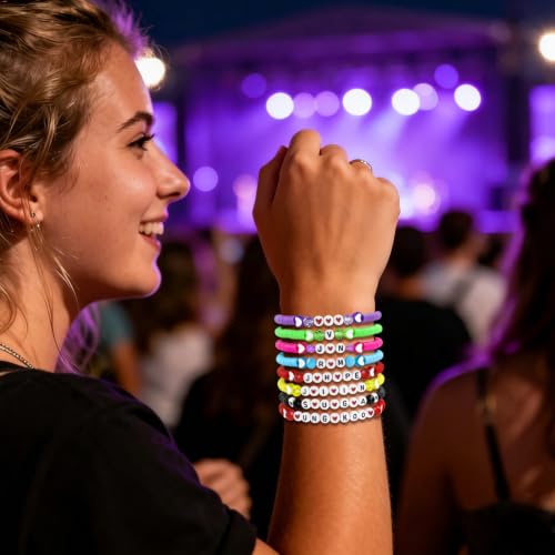 Friendship Bracelets with Heart Letter Beads for Music Fans