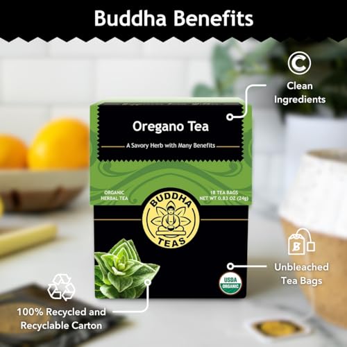 Buddha Teas Organic Oregano Herbal Tea - Caffeine-Free, 18 Tea Bags