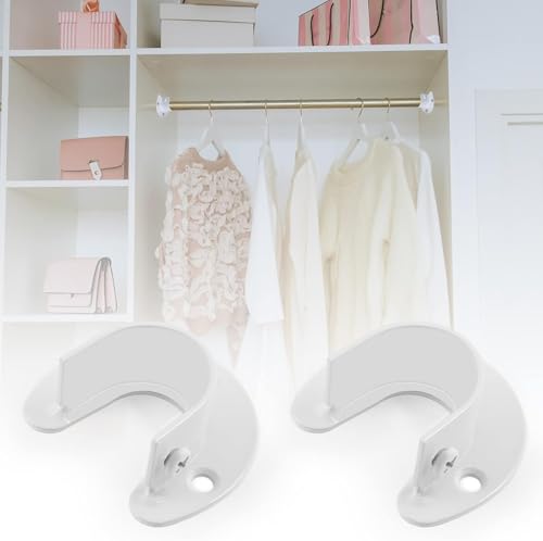 White Stainless Steel Closet Rod Bracket Support for 1-1/2 Inch Rods