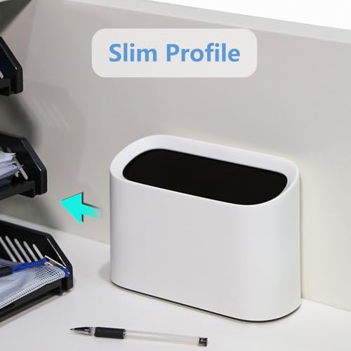 AYADA Mini Desk Trash Can - 0.4 Gal Small Waste Basket with Inclined Opening