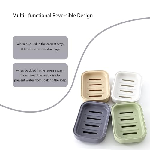 Double Layer Soap Dish - 4 Pack, Drainage & Vibrant Colors
