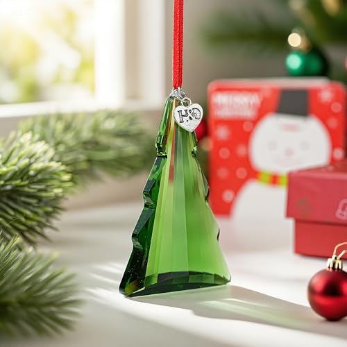 2026 Green Crystal Christmas Tree Ornament Suncatcher - Holiday Decor