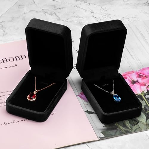 Black Velvet Jewelry Box for Necklace & Pendant | Giftop